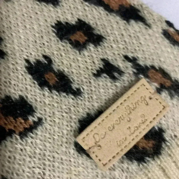 Do Everything In Love Knit Poncho LEOPARD PRINT CARDIGAN FRONT ZIP one size - Picture 5 of 7